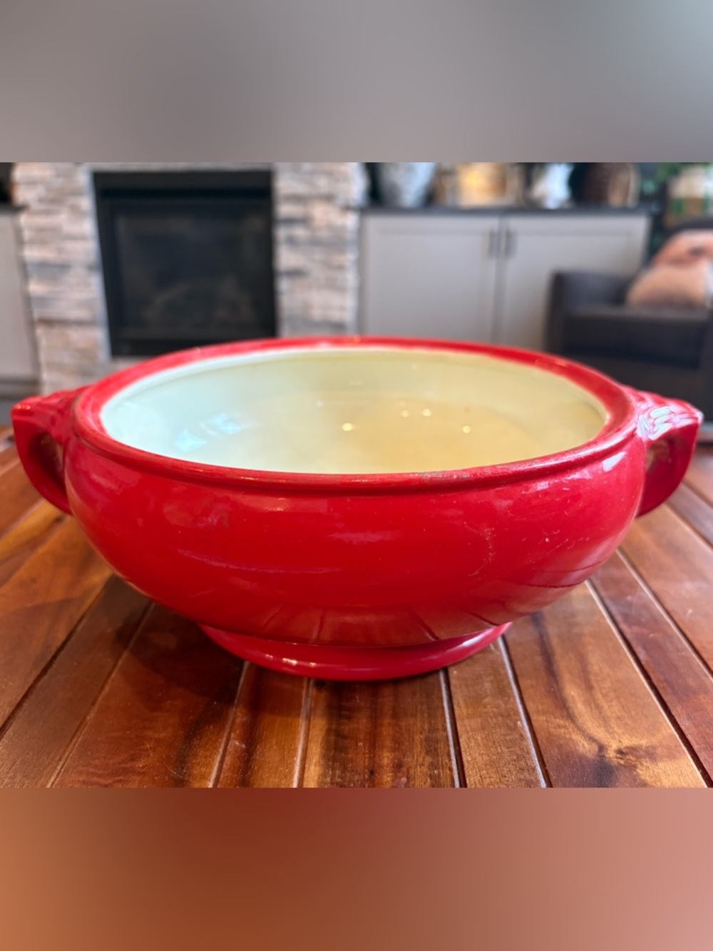 Vintage Hall Superior Quality Lidded Sundial Casserole Dish Red 10" No Lid